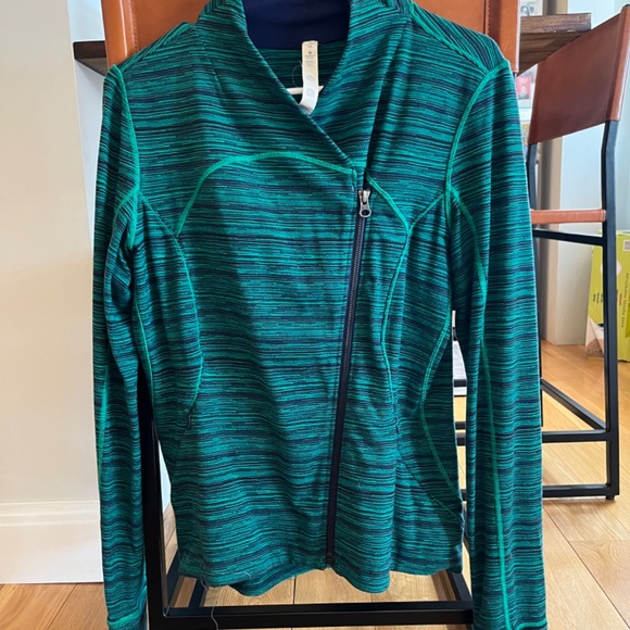 Lululemon Precision Jacket Cyber Jungle Hero Blue Green Size 10 - Picture 3 of 5
